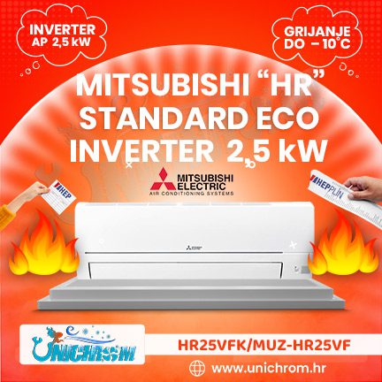 MITSUBISHI Standard Eco Inverter 2,5kW MSZ-HR25VFK/MUZ-HR25VF