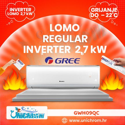GREE Lomo Regular 2,7kW GWH09QC – optimiziran za grijanje