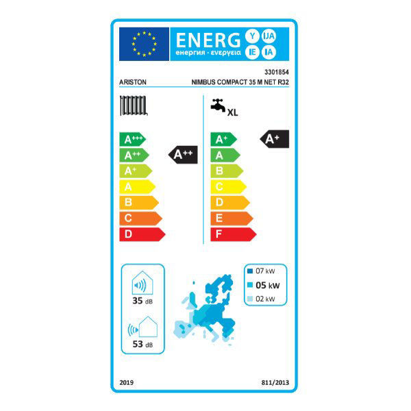 Dizalica topline Ariston Nimbus Compact 35 S NET povezana na podno grijanje u obiteljskoj kući