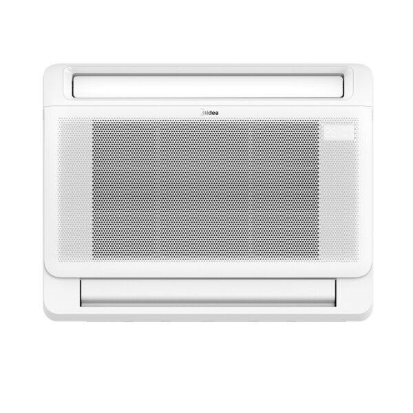 floor-type-inverter-air-conditioner-midea-mfa2u-17hrfnxga Moderna spavaća soba s ugrađenom Midea podnom klimom od 3,5 kW ispod prozora