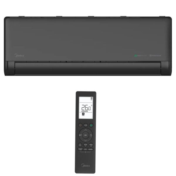 solstic crni daljinski 4444-midea-klima-uredaj-ez-12rd6-i-klima-koncept-5136984088 MIDEA KLIMA UREĐAJ 3,5kW EZB-12RD6-I/EZ-12RD6H-O SOLSTICE CRNA, za prostor do cca 35m2, A+++ hlađenje, R32, Wi-Fi