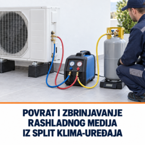 Izdvajanje rashladnog medija iz klima-uređaja u servisnu bocu