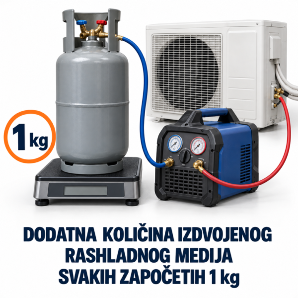 dodatna-kolicina-prikupljenog-rashladnog-medija.jpg Vaganje dodatne količine prikupljenog rashladnog medija
