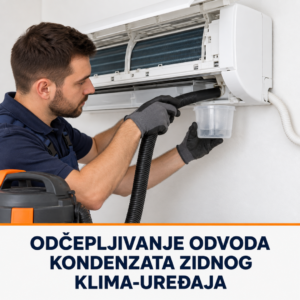 Odčepljivanje odvoda kondenzata unutarnje jedinice klima-uređaja