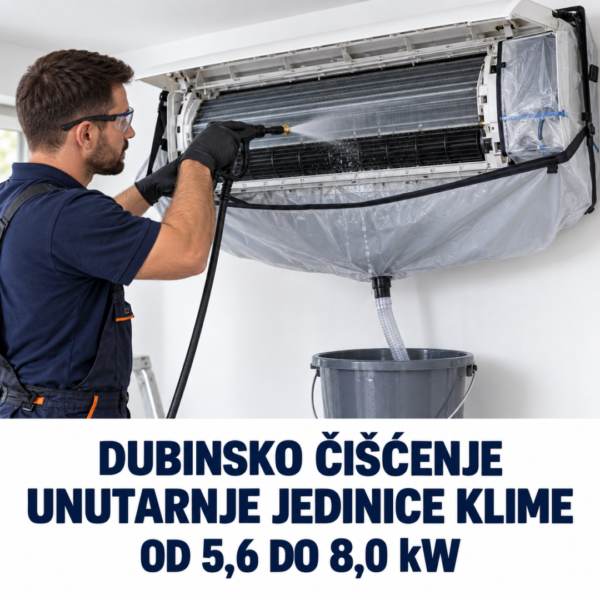 Dubinsko čišćenje klima-uređaja od 5,6 do 8,0 kW Dubinsko čišćenje unutarnje jedinice klima-uređaja od 5,6 do 8,0 kW