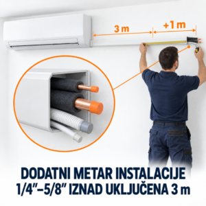 Bakrene cijevi 1/4″ i 5/8″ za dodatni metar instalacije klima-uređaja