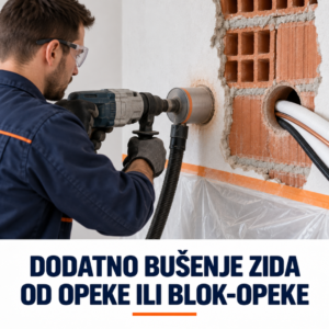 Dodatno bušenje zida od opeke za prolaz instalacije klima-uređaja
